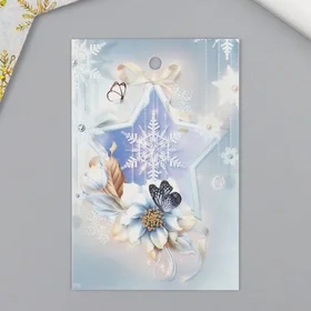 Бирка картон Новый год 4х6 см