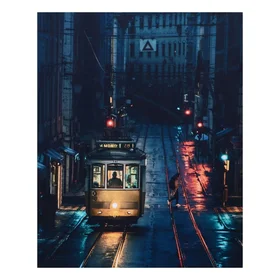 Картина световая Трамвай 4050 см