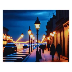 Картина световая Улица с фонарями 4050 см