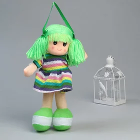 Мягкая игрушка Кукла, в вязаном платьишке, цвета МИКС