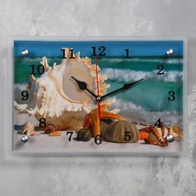 Часы-картина настенные, серия Море, Ракушки, 30х20 см