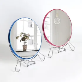 Зеркало складное-подвесное, двустороннее, с увеличением, d зеркальной поверхности 18,5 см, цвет МИКС