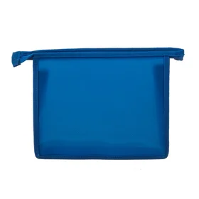 Папка пластиковая А5, 230 х 190 х 55 мм, молния сверху, Calligrata Офис, ПМ-А5-00, 0.5 мм, цветная, текстура песок, синяя