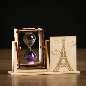 Песочные часы Башня, сувенирные, с карандашницей, 10 х 13.5 см, микс