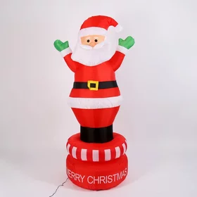 Надувная фигура Дед Мороз крутится вокруг себя, 210 см
