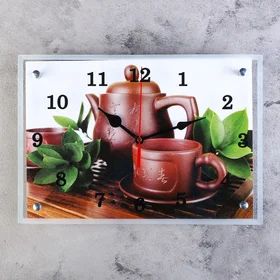 Часы-картина настенные, серия Интерьер, Японский чайный набор, 25х35 см