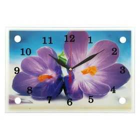 Часы-картина настенные, серия Цветы, Сиреневые цветы, 20х30 см