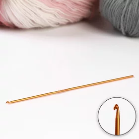 Крючок для вязания, d 2 мм, 15 см, цвет МИКС
