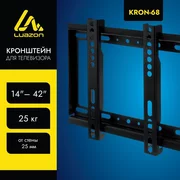 купить Кронштейн LuazON KrON-68, для ТВ, фиксированный, 14-42, 25 мм от стены, чёрный