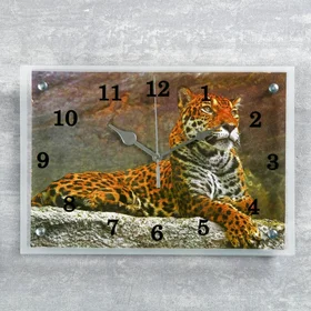 Часы-картина настенные, серия Животный мир, Леопард25х35 см
