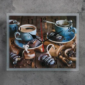 Часы настенные, серия Кухня, Кофе и конфеты, 20х25 см