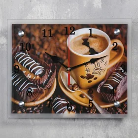 Часы настенные, серия Кухня, Кофе с пирожным, 20х25 см