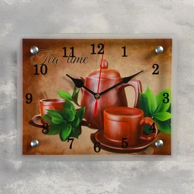 Часы-картина настенные, серия Интерьер, Чайный набор Tea Time, 20х25 см
