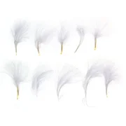 купить Набор перьев для декора 10 шт., размер 1 шт 7 7 см, цвет белый