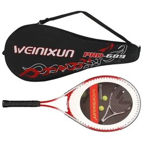 Ракетка для большого тенниса тренировочная, алюминий, в чехле, цвет красный