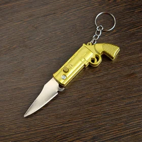 Нож складной, брелок Револьвер 9,5 см, микс, рукоять пластик