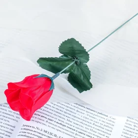 Цветы искусственные Роза 23 см, красный