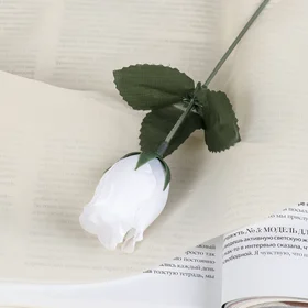 Цветы искусственные Роза 23 см, белый