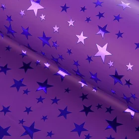Пленка голография Звёзды, фиолетовый, 70 х 100 см