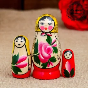 Матрёшка Семёновская, 3 кукольная, 7 см, высшая категория