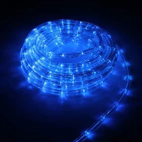 Световой шнур Luazon Lighting 10 мм, IP44, 5 м, 24 LEDм, 220 В, 8 режимов, свечение синее