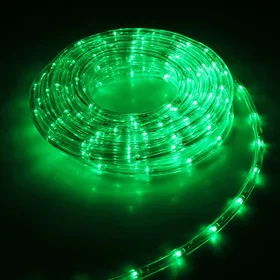 Световой шнур Luazon Lighting 10 мм, IP44, 5 м, 24 LEDм, 220 В, 8 режимов, свечение зелёное