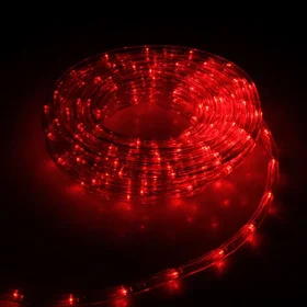 Световой шнур Luazon Lighting 10 мм, IP65, 5 м, 24 LEDм, 220 В, 8 режимов, свечение красное