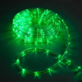 Световой шнур Luazon Lighting 10 мм, IP65, 10 м, 24 LEDм, 220 В, 8 режимов, свечение зелёное
