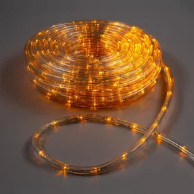 Световой шнур Luazon Lighting 10 мм, IP44, 20 м, 24 LEDм, 220 В, 8 режимов, свечение жёлтое