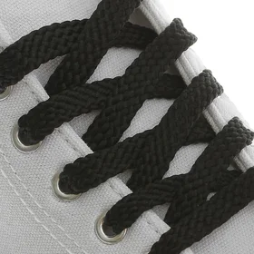 Шнурки для обуви, пара, плоские, 8 мм, 70 см, цвет чёрный