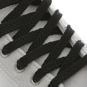 Шнурки для обуви, плоские, 8 мм, 120 см, фасовка 25 шт, цвет чёрный
