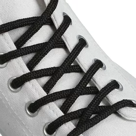 Шнурки для обуви, круглые, d 4 мм, 80 см, фасовка 25 шт, цвет чёрный