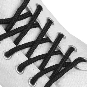 Шнурки для обуви, круглые, d 4 мм, 90 см, фасовка 25 шт, цвет чёрный