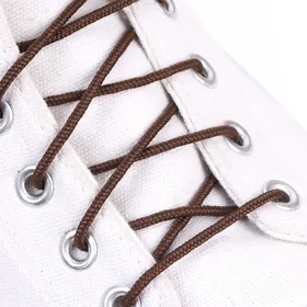 Шнурки для обуви, пара, круглые, d 3 мм, 60 см, цвет коричневый