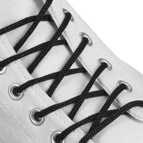 Шнурки для обуви, круглые, d 3 мм, 70 см, фасовка 25 шт, цвет чёрный