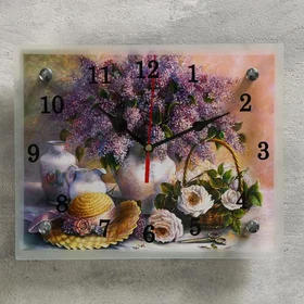 Часы настенные, серия Цветы, Сирень в вазе, 20х25 см