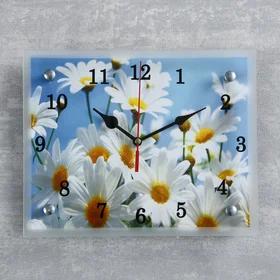 Часы-картина настенные, серия Цветы, Ромашки, 20х25 см