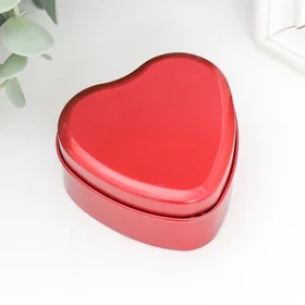 Шкатулка металл сердечко Красное 7,3х7х3,4 см