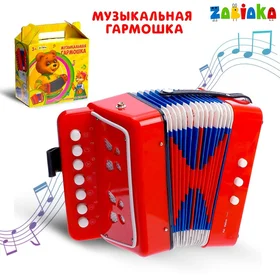 Музыкальная игрушка Гармонь, детская, цвет красный