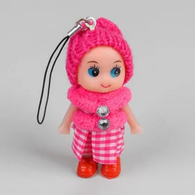 Кукла-брелок Куколка, в шапочке и манто, цвета МИКС