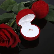 купить Футляр бархатный под кольцо Роза без листьев, 4,53,54,5, цвет красный