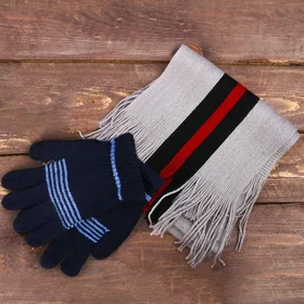 Подарочный набор Настоящему мужчине шарф, перчатки