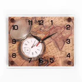 Часы настенные, серия Интерьер, Карта, 20х26 см
