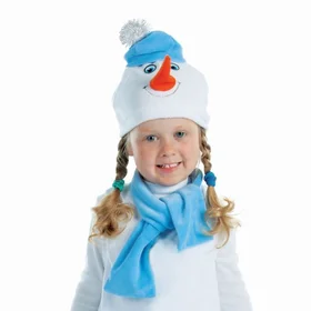Карнавальный набор Снеговик в шарфе, велюр, обхват головы 48-50 см