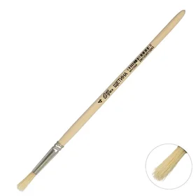 Кисть Щетина круглая 4 диаметр обоймы 4 мм длина волоса 18 мм, деревянная ручка, Calligrata