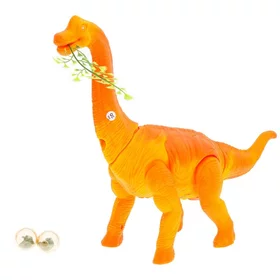 Динозавр Травоядный, работает от батареек, откладывает яйца, с проектором, в пакете