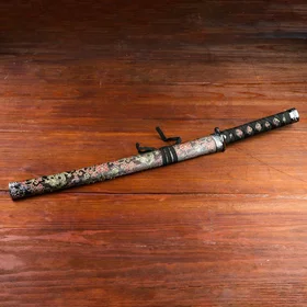Сувенирное оружие Катана, чёрные ножны с узорами в виде дракона, 70 см