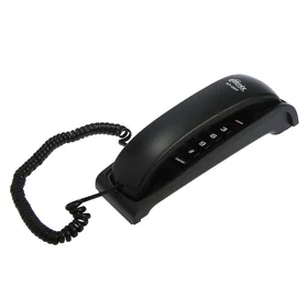 Проводной телефон Ritmix RT-007, настольно-настенный, стильный дизайн, черный