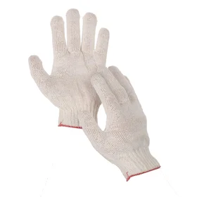 Перчатки, хб, вязка 10 класс, 3 нити, размер 9, без покрытия, белые, Greengo