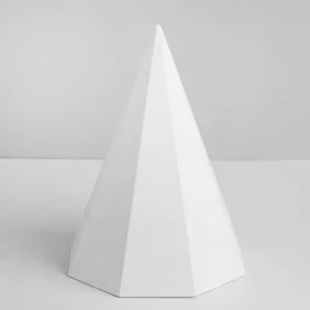 Геометрическая фигура ПИРАМИДА восьмигранная, 20 см гипсовая